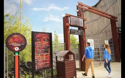 Saw The Ride Rollercoaster Entrance